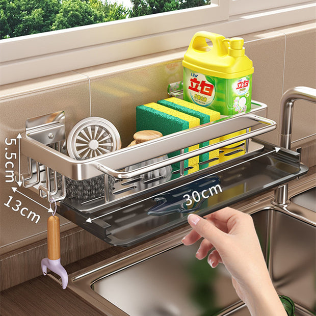 Kitchen Hanging Storage Rack Shelf Towel Sponge Drain