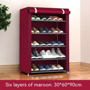 Simple Shoe Rack Multi-layer Steel Pipe Assembly Dustproof Shoe Cabinet