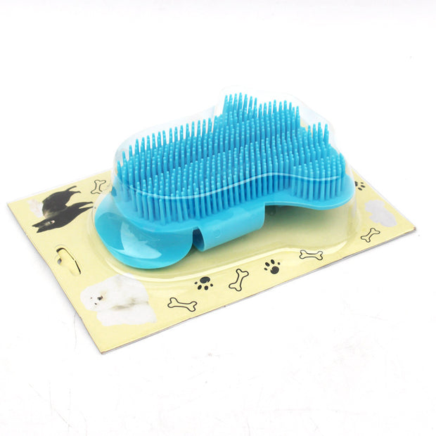 Foot-shaped Pet Dog Bathing Massage Brush