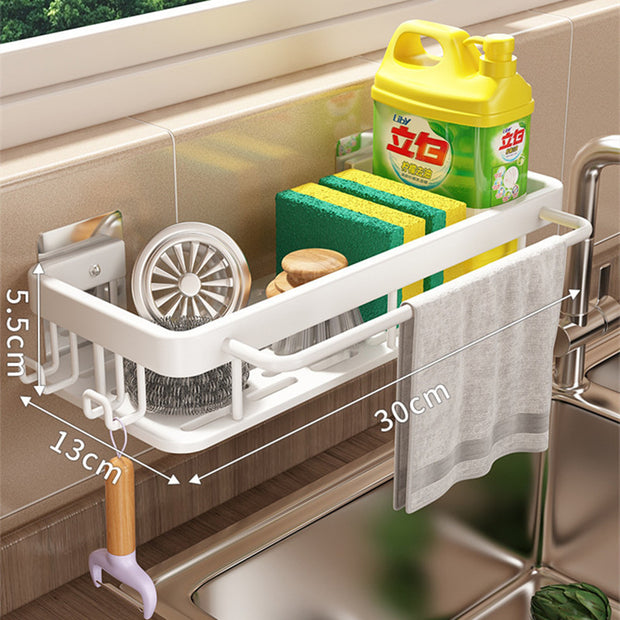 Kitchen Hanging Storage Rack Shelf Towel Sponge Drain