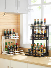 Kitchen Spice Rack Countertop Multi-layer Free Installation Device Rack Home Desktop