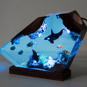 Killer Whale And Turtle Resin Night Light Home Decoration