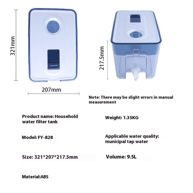 Household Activated Carbon Water Tank Portable Kitchen Filter