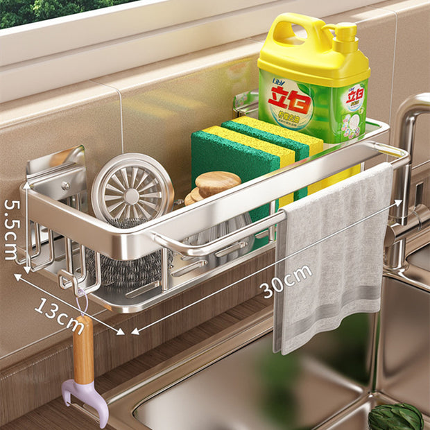 Kitchen Hanging Storage Rack Shelf Towel Sponge Drain